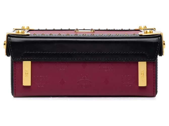 Sac Satchel MCM Odeon Berlin en cuir de veau violet - vue 3