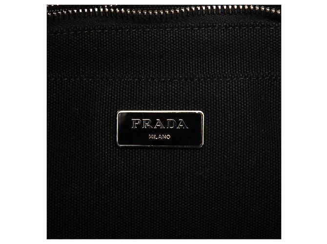 Tote Sacola Prada em lona Canapa marrom com logo camuflado - vista 5