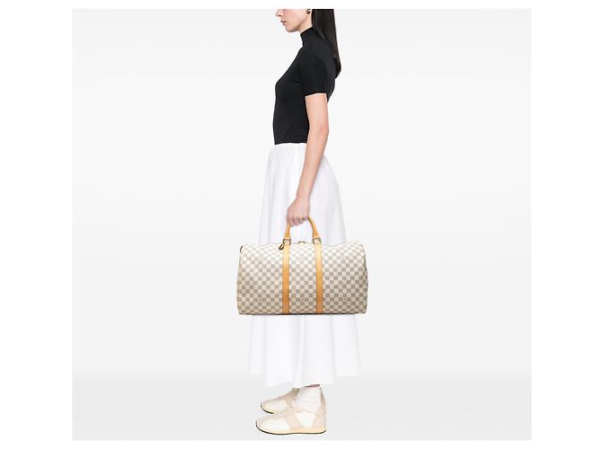 Louis Vuitton White Damier Azur Keepall 50 - vista 6