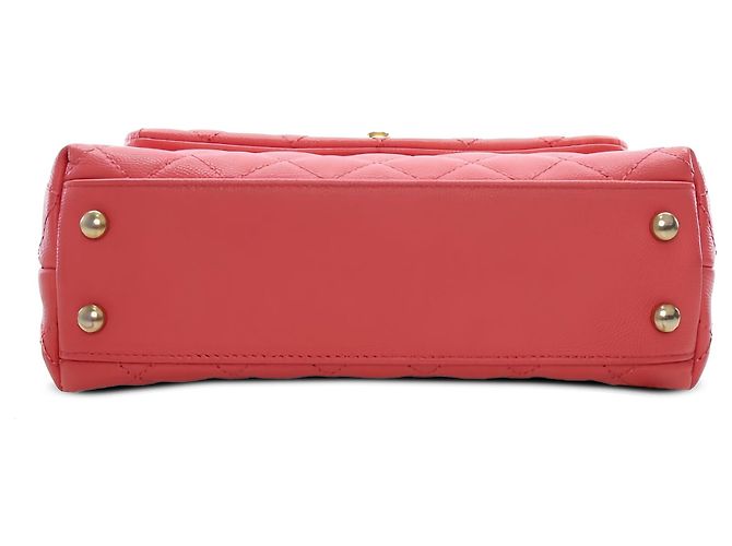 Borsa Chanel Pink Mini Quilted Caviar Coco Top Handle Bag - vista 3