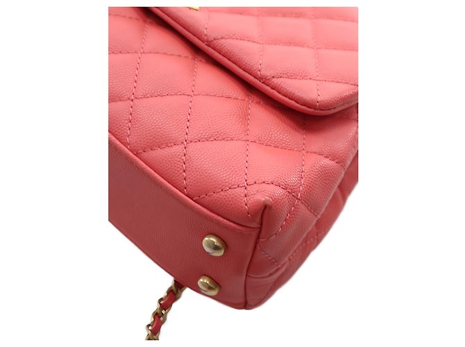 Borsa Chanel Pink Mini Quilted Caviar Coco Top Handle Bag - vista 6