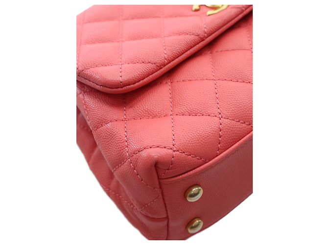 Borsa Chanel Pink Mini Quilted Caviar Coco Top Handle Bag - vista 8