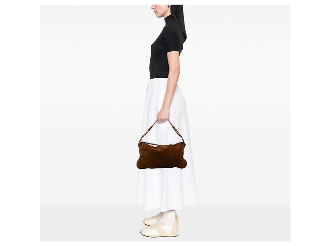 Louis Vuitton Brown Monogram Mahina Suede Onatah Pochette - vista 6