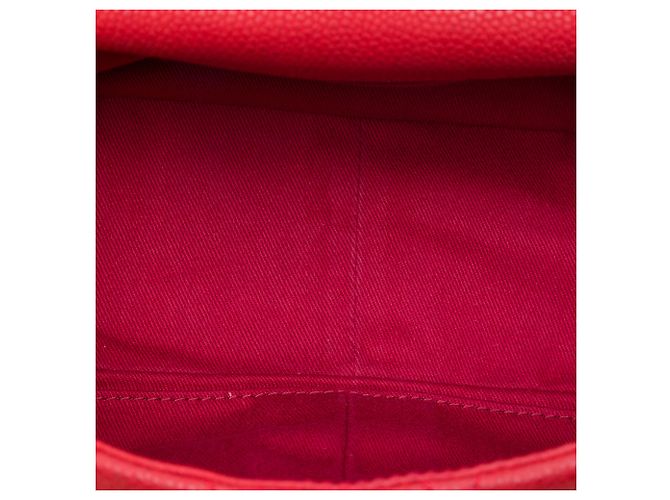 Chanel Red Medium Iridescent Caviar Chic Quilt Top Handle Flap - vue 4