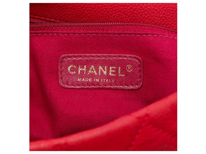 Chanel Red Medium Iridescent Caviar Chic Quilt Top Handle Flap - vue 5