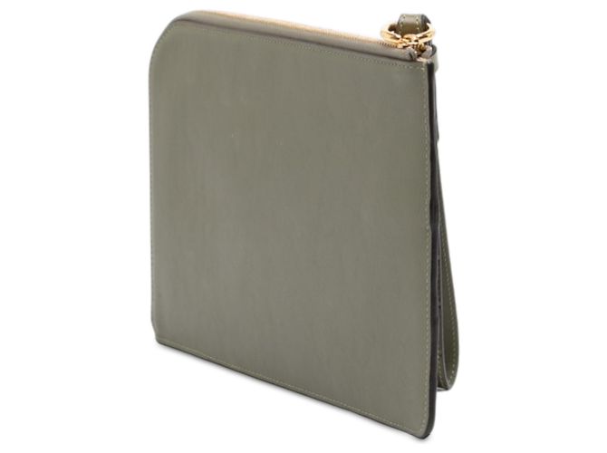 Clutch Chloé C Flat em couro com relevo de crocodilo verde - vista 2