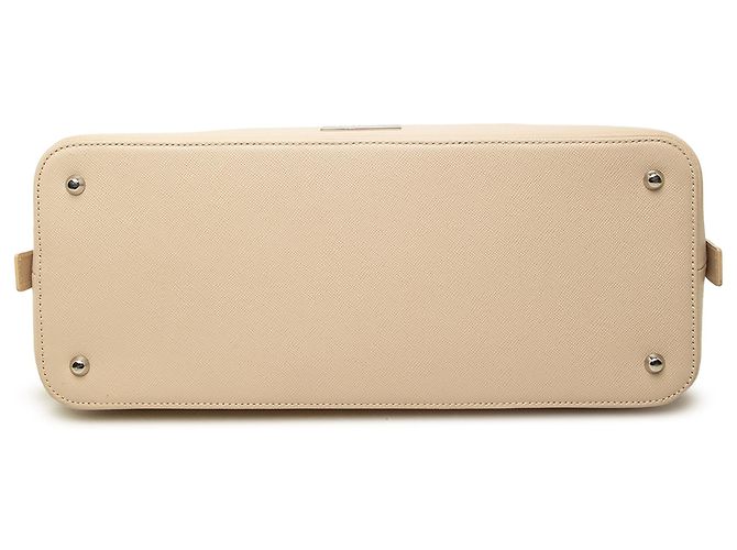 Borsa Burberry in pelle beige con tasca frontale - vista 3