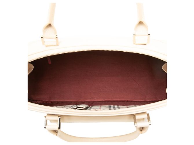 Borsa Burberry in pelle beige con tasca frontale - vista 4