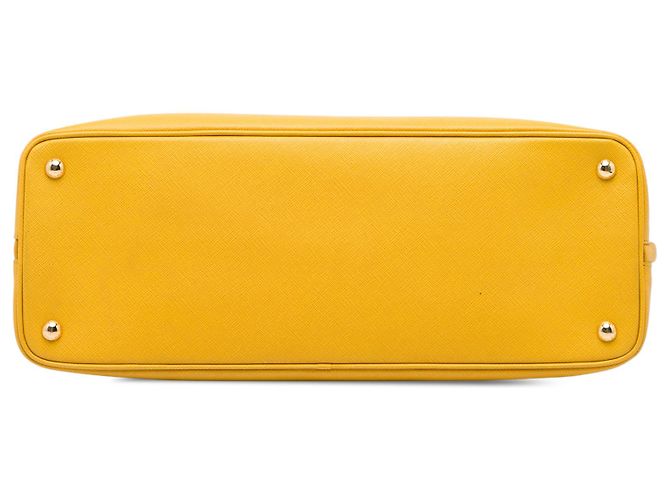 Borsa Prada Yellow Large Saffiano Lux Promenade Satchel - vista 3