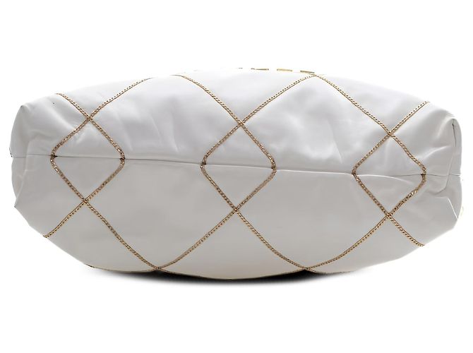 Borsa Chanel 22 Small in vitello lucido matelassé bianco con catena - vista 3