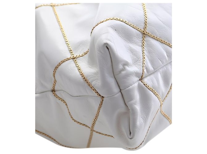 Borsa Chanel 22 Small in vitello lucido matelassé bianco con catena - vista 6