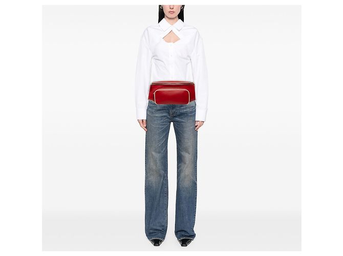 Prada Gürteltasche aus rotem Leder mit Reißverschlusstasche - Ansicht 6