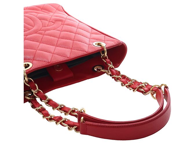 Borsa Chanel Red Caviar Petite Shopping Tote - vista 15