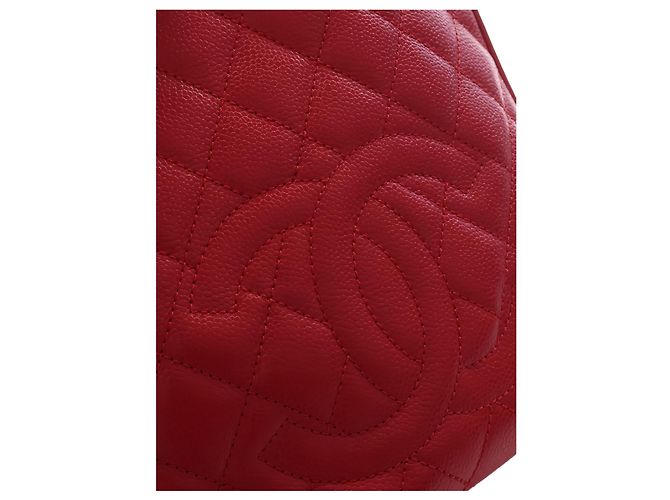 Borsa Chanel Red Caviar Petite Shopping Tote - vista 5