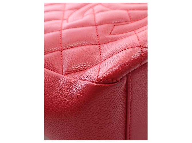 Borsa Chanel Red Caviar Petite Shopping Tote - vista 7