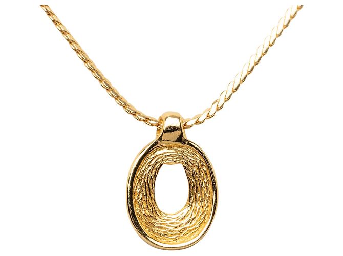 Collana Dior Gold Plated e Strass con Pendente Oval - vista 4