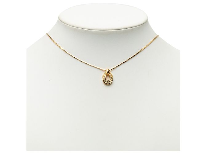 Collana Dior Gold Plated e Strass con Pendente Oval - vista 7
