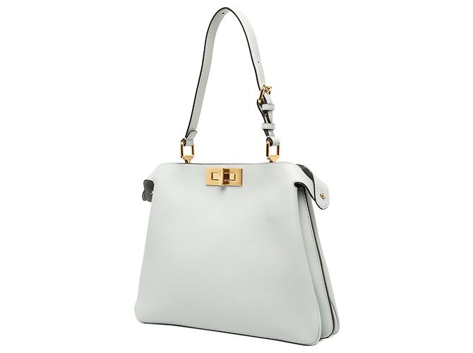 Sac à épaule Peekaboo Soft en cuir gris Medium Fendi - vue 2