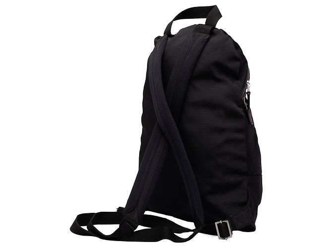 Gucci Rucksack aus schwarzem Nylon mit Web-Band - Ansicht 2