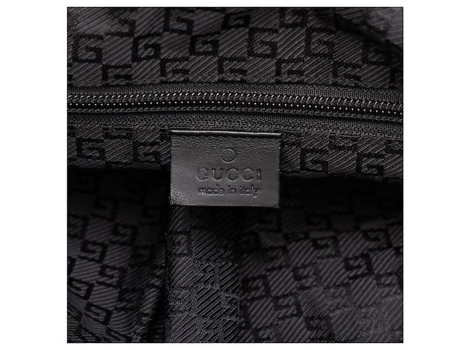 Gucci Rucksack aus schwarzem Nylon mit Web-Band - Ansicht 5