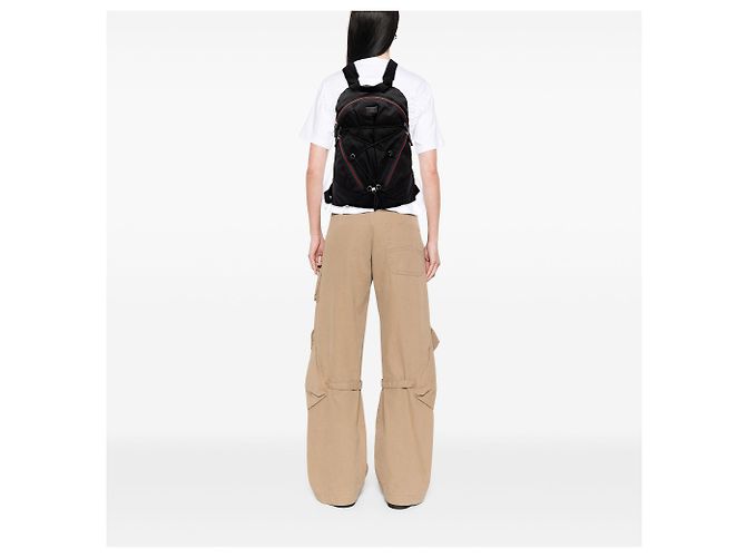 Gucci Rucksack aus schwarzem Nylon mit Web-Band - Ansicht 6