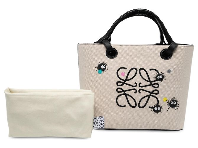 Tote Anagram in tela LOEWE Beige Studio Ghibli Spirited Away Susuwatari - vista 6