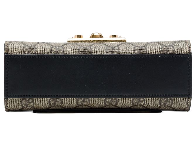 Gucci Beige Small GG Supreme Padlock Crossbody - vista 3