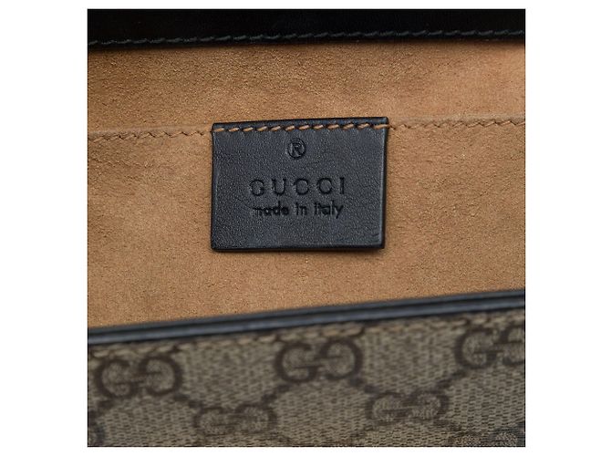 Gucci Beige Small GG Supreme Padlock Crossbody - vista 5