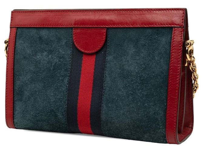 Gucci Blue Small Suede Web Ophidia Chain Crossbody - vista 2
