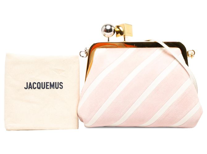 Borsa a tracolla The Berlingot Jacquemus in camoscio e pelle rosa - vista 6