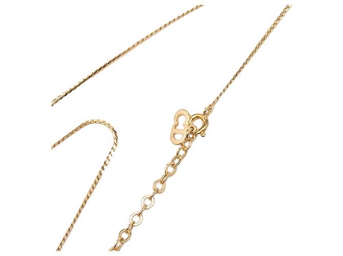 Collar Dior Gold Plated Strass CD Logo Pendant - vista 4