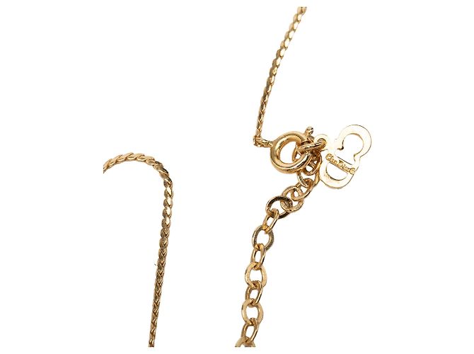 Collar Dior Gold Plated Strass CD Logo Pendant - vista 5