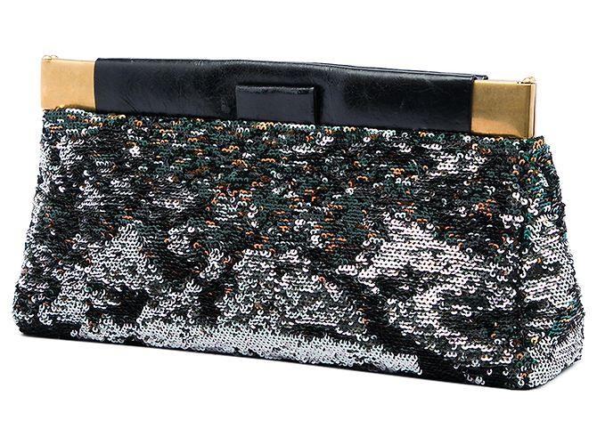 Clutch con montura e paillettes nere Miu Miu - vista 2