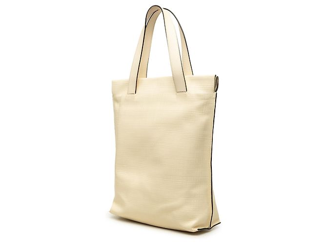 Borsa Shopper Anagram LOEWE in lino e vitello goffrato marrone - vista 2
