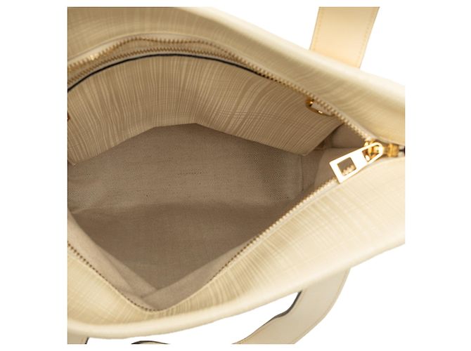 Borsa Shopper Anagram LOEWE in lino e vitello goffrato marrone - vista 4