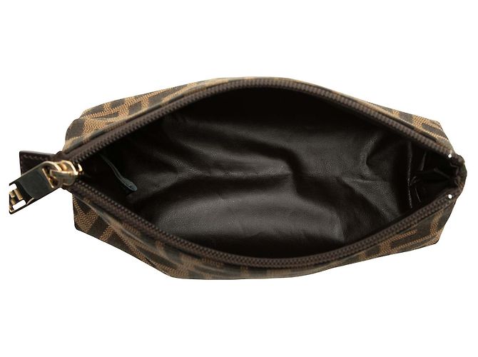 Pouch Fendi in tela Zucca marrone - vista 4