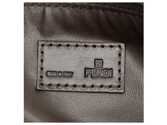 Pouch Fendi in tela Zucca marrone - vista 5
