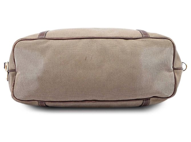 Borsa Satchel Prada in tela Canapa beige con logo - vista 3