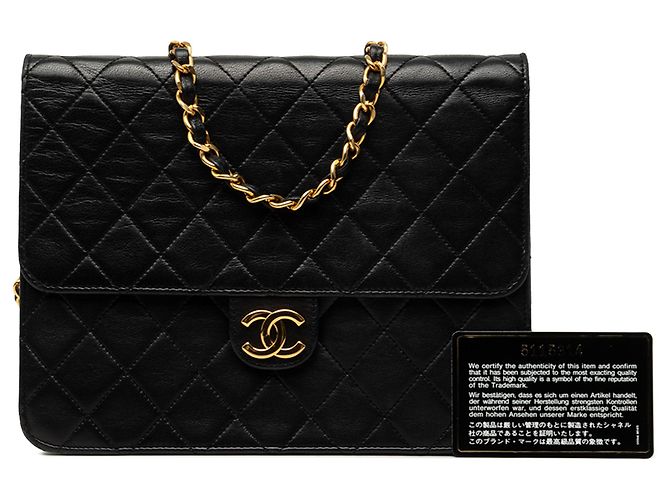 Chanel Black Small CC Quilted Lambskin Single Flap - vista 7