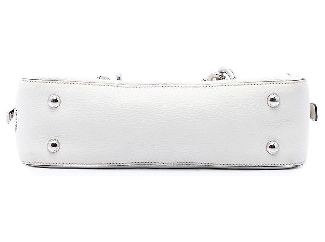 Borsa a tracolla Prada White Vitello Daino con catena e occhielli - vista 3