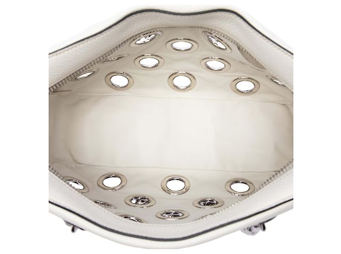 Borsa a tracolla Prada White Vitello Daino con catena e occhielli - vista 4