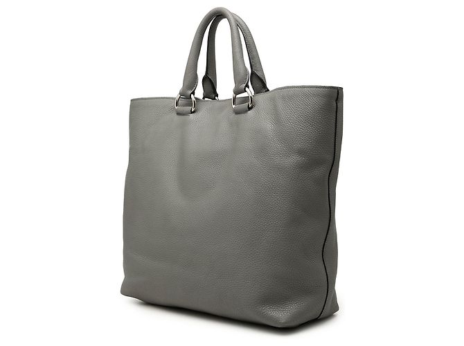 Borsa Tote Aperta Convertibile Prada in Vitello Daino Grigio - vista 2