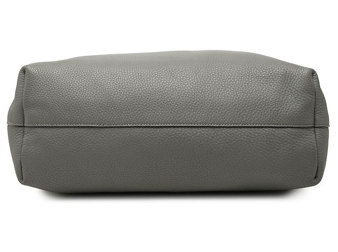 Borsa Tote Aperta Convertibile Prada in Vitello Daino Grigio - vista 3