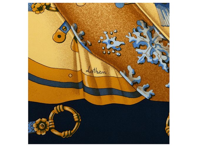 Lenço de seda Hermès Yellow Soleil de Soie 90 - vista 3