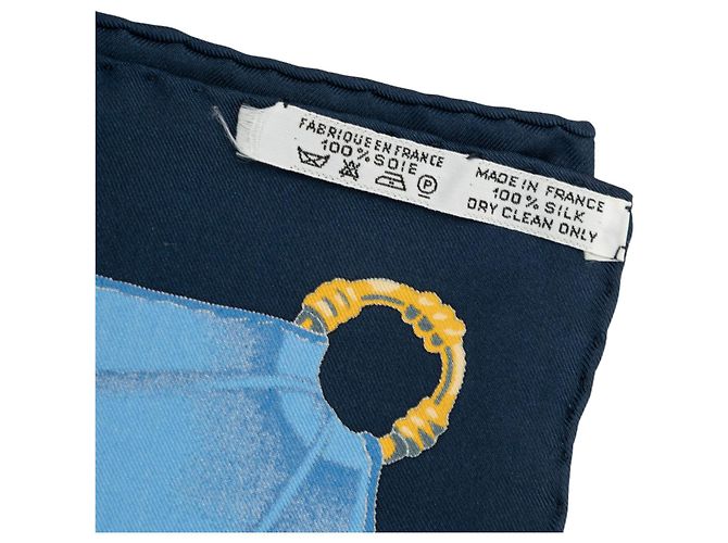 Lenço de seda Hermès Yellow Soleil de Soie 90 - vista 4