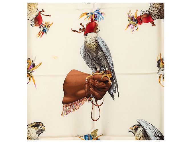 Pañuelo de seda Hermès Brown Chasse A Vol 90 - vista 2