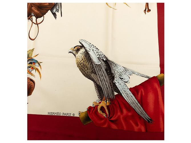 Pañuelo de seda Hermès Brown Chasse A Vol 90 - vista 6