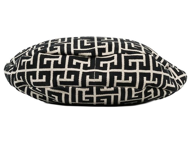 Balmain 1945 Hobo-Tasche aus schwarzem Monogramm-Canvas - Ansicht 3