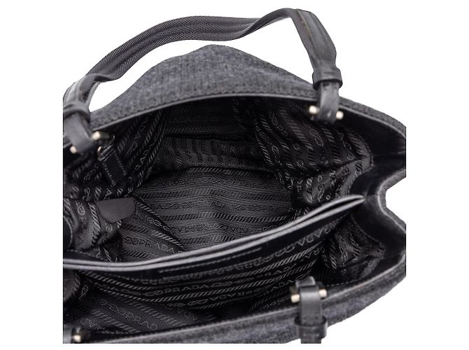 Tote Prada em lã tricotada preta - vista 4