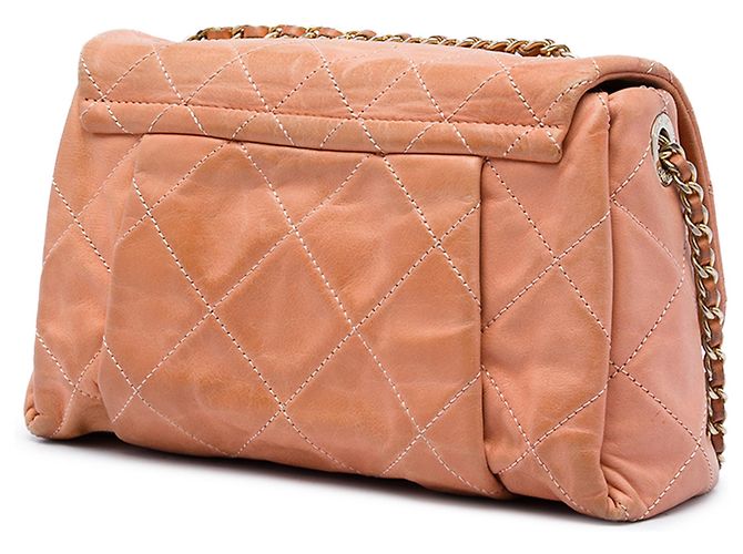 Chanel Orange Small Quilted Iridescent Calfskin Chic Quilt Flap - vista 2